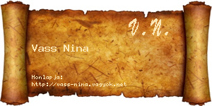 Vass Nina névjegykártya