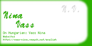 nina vass business card